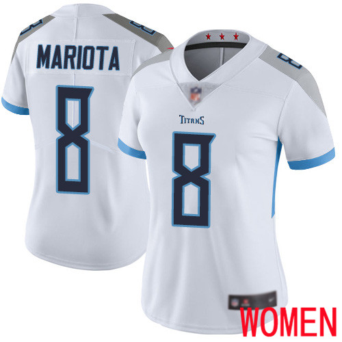 Tennessee Titans Limited White Women Marcus Mariota Road Jersey NFL Football 8 Vapor Untouchable